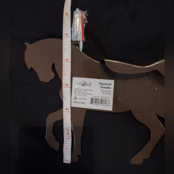 🆕️Metal Horse Silhouette Wild West Cowboy Squirrel Feeder Heavy-duty Metal NWT - Picture 3 of 4